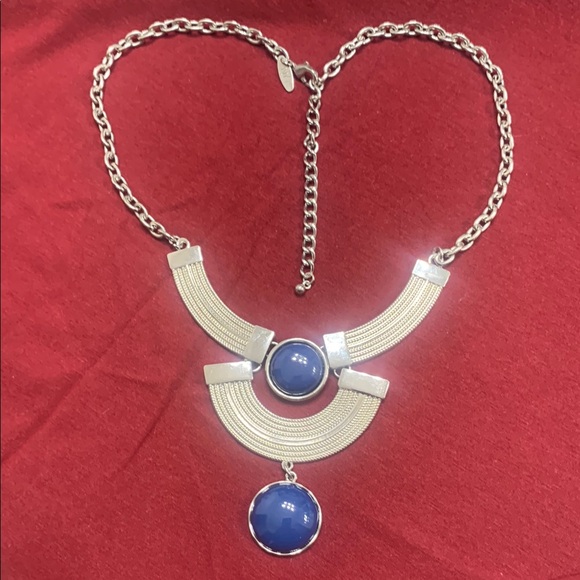 NY&CO Jewelry - New York & Company Silver Blue Statement Necklace